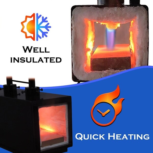 Simond Store PFI-20B Portable Propane Double Burner Rectangular Farrier Forge - 19 x 16 x 12 inches