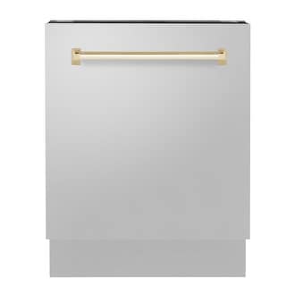 ZLINE Autograph Edition 24" 3rd Rack Top Control Tall Tub Dishwasher in Stainless Steel