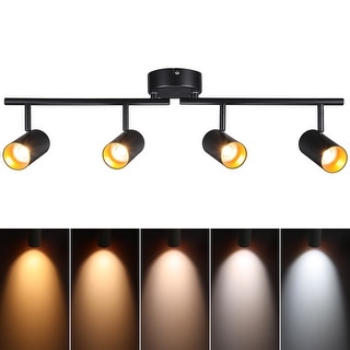 LED Adjustable 4-Head Track Light, 5 Color Temperatures Selectable