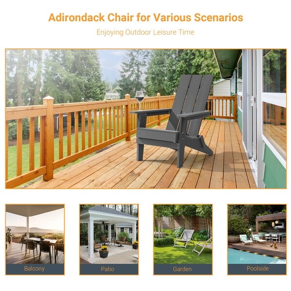 Outdoor Foldable Adirondack Chair,Weather Resistant Chair-Set of 4