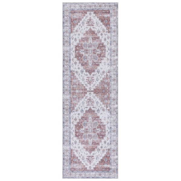 SAFAVIEH Tucson Machine Washable Slip Resistant Kristyna Oriental Medallion Rug