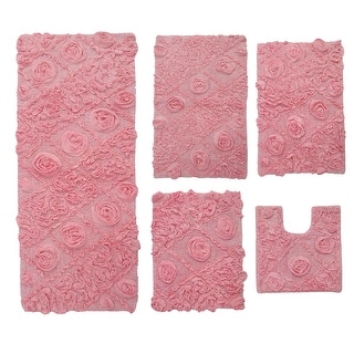 Home Weavers Modesto Collection Absorbent Cotton 5 Piece Set Machine Washable Bath Rug