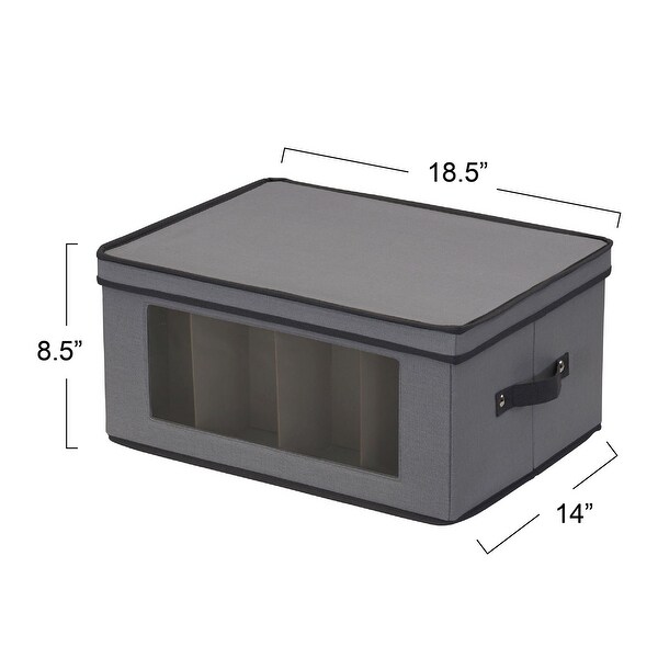 Balloon Wine Glass Storage Box - 14.0"L x 18.5"W x 8.5"H
