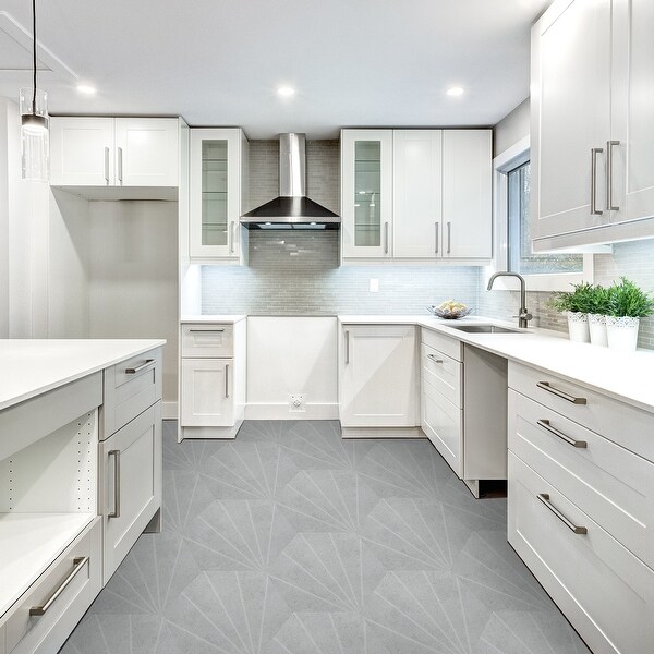 Hexagon Floor Sticker, 10Pcs 9"x8" Matte Frosted for Home Decor, Grey