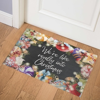 We're LIKE REALLY INTO CHRISTMAS Indoor Floor Mat By Kavka Designs