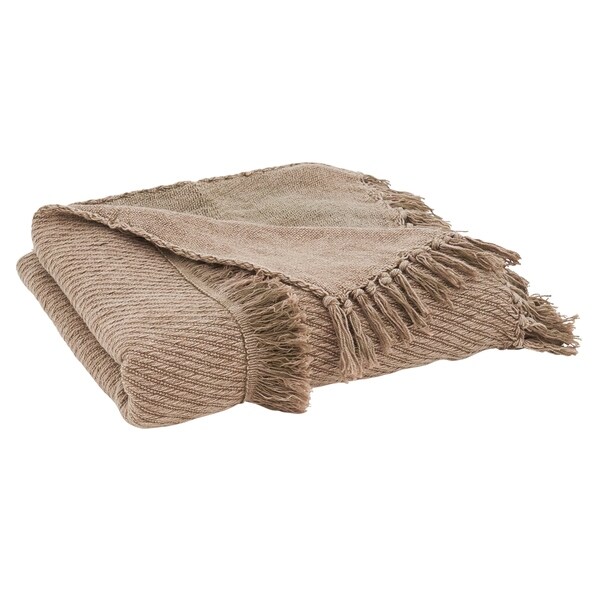 Fringed Design Cotton Throw Blanket
