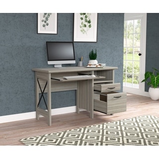 Inval 2-Drawer Computer Desk with Keyboard Tray