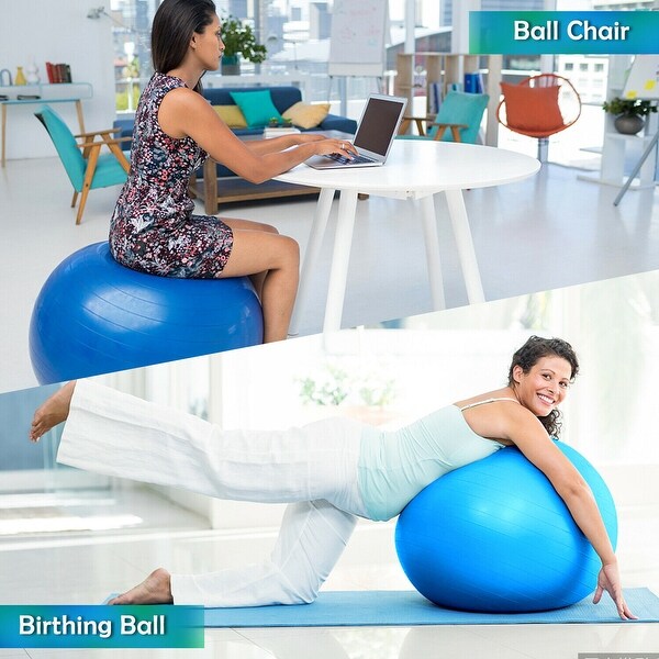 Exercise Yoga Ball Foam Roller Kit with Portable Bag - M