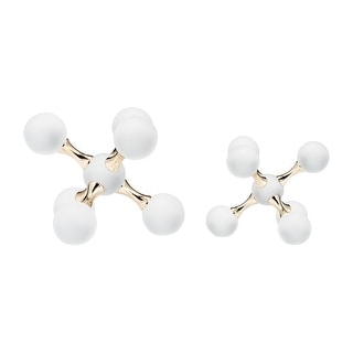 Sagebrook Home Glass, Set Of 2 7" Jack Bookends, White, Novelty, 7"H, Solid Color - 7.0" x 7.0" x 7.0"