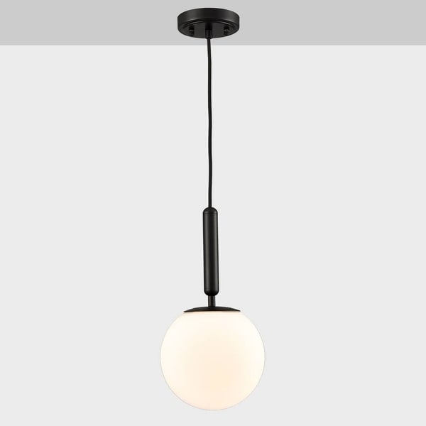 Padana Mid Century Modern Globe Pendant Light Opal Glass Hanging Light Fixture - N/A
