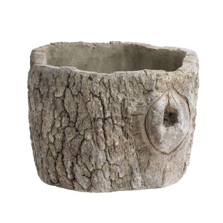 A&B Home Brown Cement Hollow Log Planter