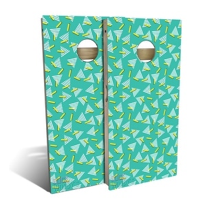 80S Teal Retro Regulation Cornhole Board Set (Includes 8 Bags) - N/A