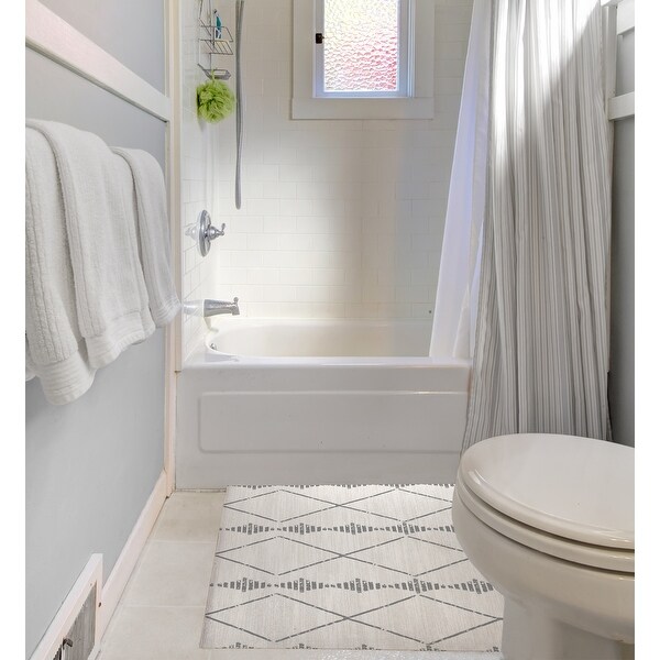 RIGGING IVORY & GREY Bath Rug By Kavka Designs