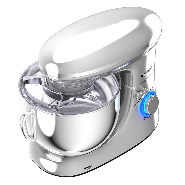 Costway 6.3 Quart Tilt-Head Food Stand Mixer 6 Speed 660W w/Dough