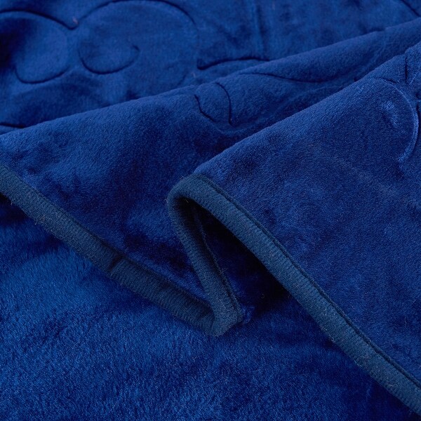 Floral-embossed Fleece Blanket