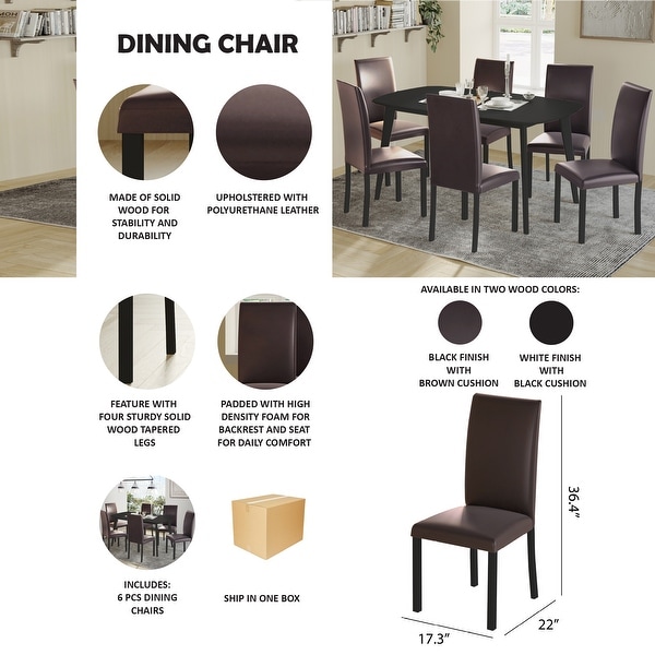 CraftPorch Classy Modern Dining Chairs (Set of 6)