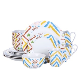 VEWEET Betula 16-Piece Multi-Color Dinnerware Set (Serves 4)