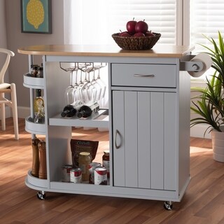 Donnie Coastal and Farmhouse Kitchen Storage Cart
