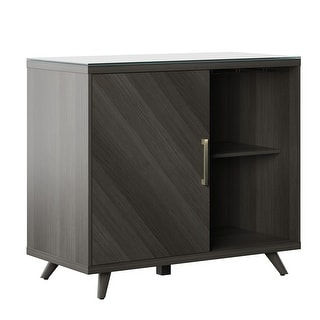 General Modern Bar Cabinet with Refrigerated Beverage Cooler