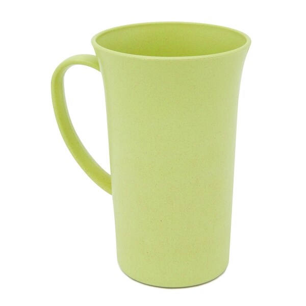 6 Pcs Wheat Straw Mugs with Handle, Unbreakable Coffee Cups, 3 Colors, 15 oz
