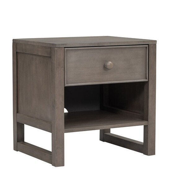 20.5"H Bedroom Wood Nightstand with a Drawer and an Open Storage