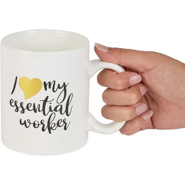 Ceramic Coffee Mug, I Love My Essential Worker (15 oz)