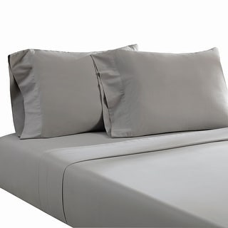 Ivy 4 Piece Queen Size Cotton Ultra Soft Sheet Set, Prewashed, Dark Gray