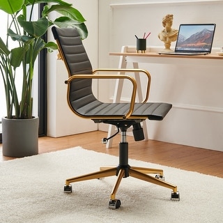 LuxMod Adjustable Swiveling Goldtone Office Chair