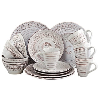 Elama Coastal Sands Shell 16-piece Dinnerware Set