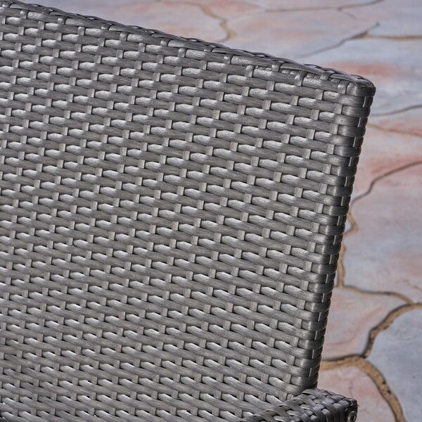 Landon Outdoor 7 Piece Wood and Wicker Dining Set