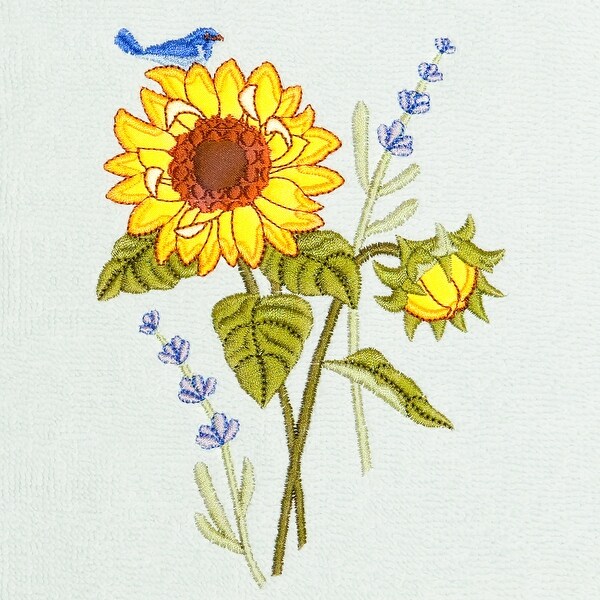 Authentic Hotel and Spa 100% Turkish Cotton Girasol 4PC Embellished Towel Set