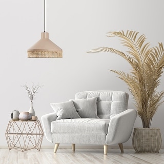 Owen River of Goods Metal and Cane Adjustable Drop Height 18.5-Inch Hanging Pendant Light - 18.5" x 18.5" x 15/63"