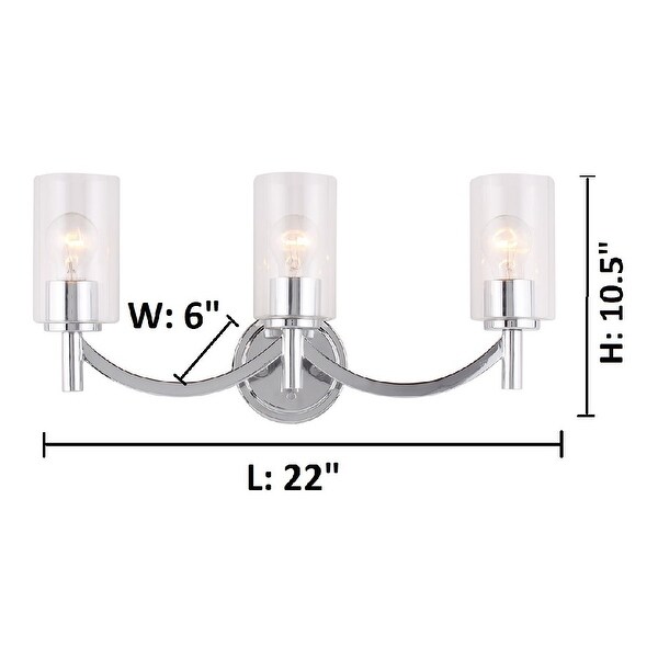 Eglo Devora 3-Light Chrome Bath Vanity Wall Sconce