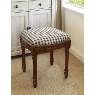 Black Gingham Vanity Stool