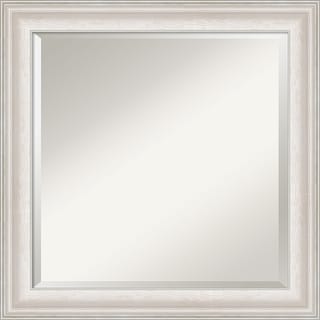 Beveled Bathroom Wall Mirror - Trio White Wash Silver Frame - Trio White Wash Silver