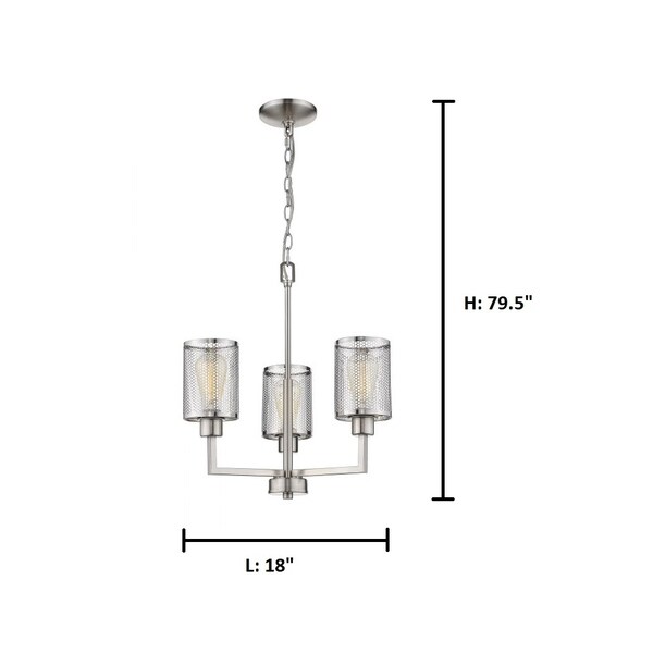 Eglo Verona 3-Light Chandelier with Brushed Nickel Finish