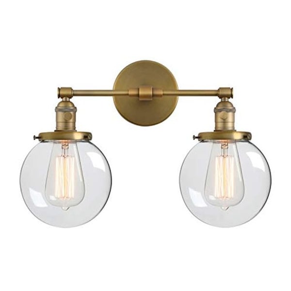2 light globe glass wall sconce