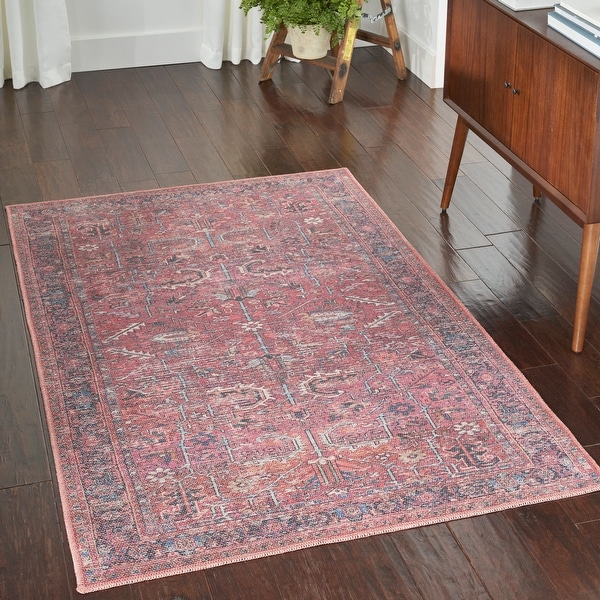 57 Grand by Nicole Curtis Machine Washable Vintage Persian Floral Area Rug