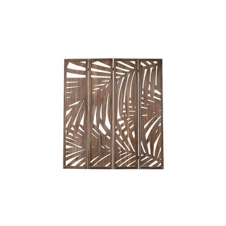 Proman Products Palm Spring 4-Panel Folding Screen, 60" W x 67" H x 1" D