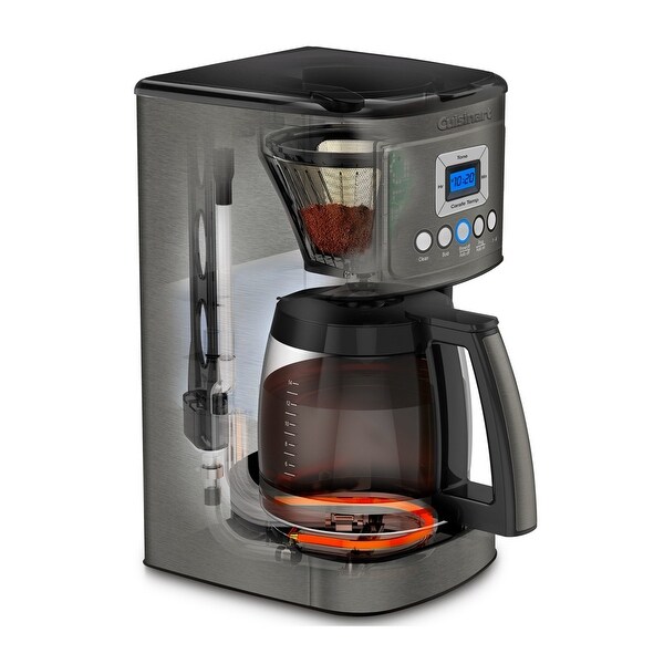 Cuisinart DCC-3200BKS 14-Cup Programmable Coffeemaker (Black/Stainless Steel) - 7.75" x 9" x 14"