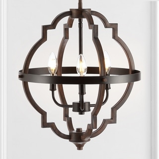 Paysan 16.75" 3-Light Adjustable Iron Rustic Industrial LED Pendant, Oil Rubbed Bronze by JONATHAN Y