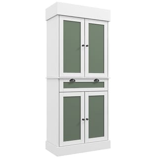 Costway 72'' Kitchen Buffet Hutch Pantry Cabinet Cupboard with 4 Doors - 31'' x 16'' x 72'' (L x W x H)