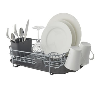 Low Profile Powder Coated Dish Drying Rack in Charcoal