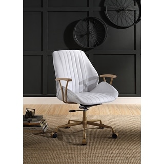 Hamilton Swivel Office Chair with Adjustable Height and Wheel in Vintage White Finish
