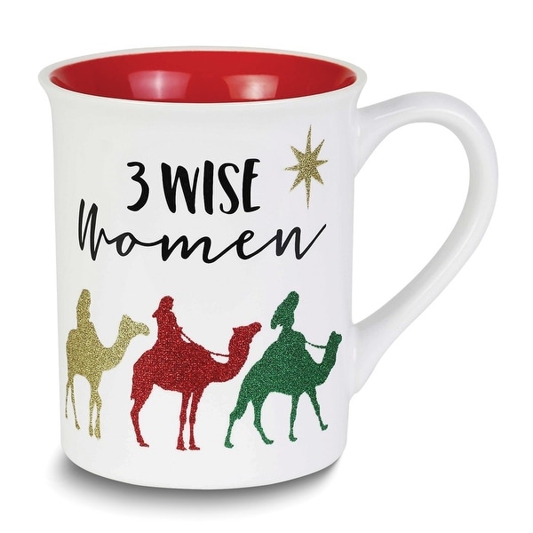 Curata Three Wise Women Glitter 16 Oz. Stoneware Mug