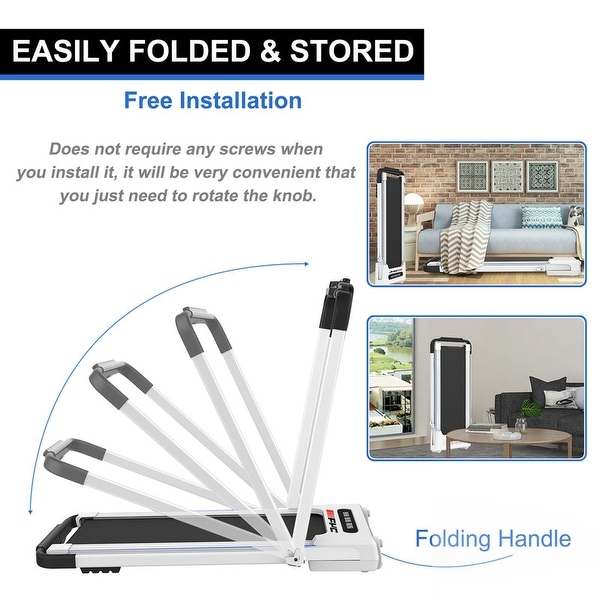 2.5 Hp Folding Treadmill for Home, Installation-Free Foldable Treadmill Compact Electric Running Machine, Remote Control