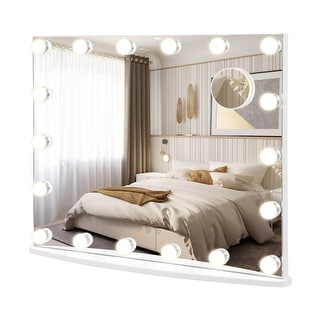 Vanity Mirror with 18 Dimmable LED Bulbs and 3 Color Lighting Modes-White - 25.5" x 5.5" x 20.5" (L x W x H)