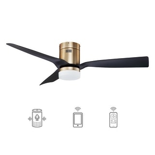Pollux 52-inch Indoor/Outdoor Smart Ceiling Fan, Dimmable LED Light Kit & Remote Works with Alexa/Google Home/Siri
