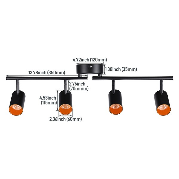 LED Adjustable 4-Head Track Light, 5 Color Temperatures Selectable