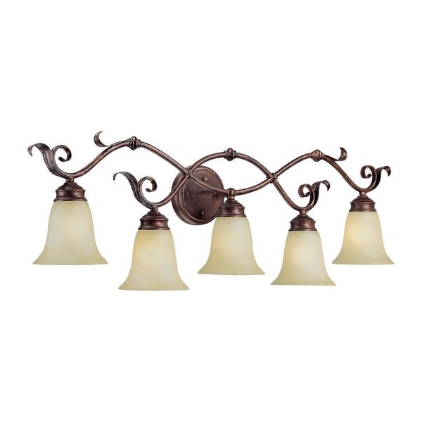 Millennium Lighting Roanoke 5 Light Burled Bronze/Silver Bathroom Vanity Light